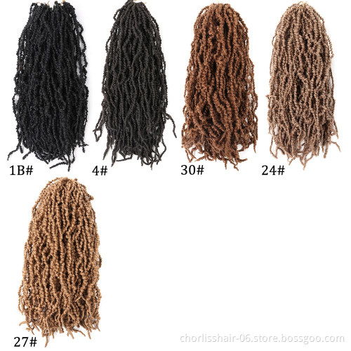 Wholesale 22''10 Strands Goddess Braided Curly Faux Locs Nu Soft Locs Crochet Braids Afro Synthetic Hair Crochet Braiding